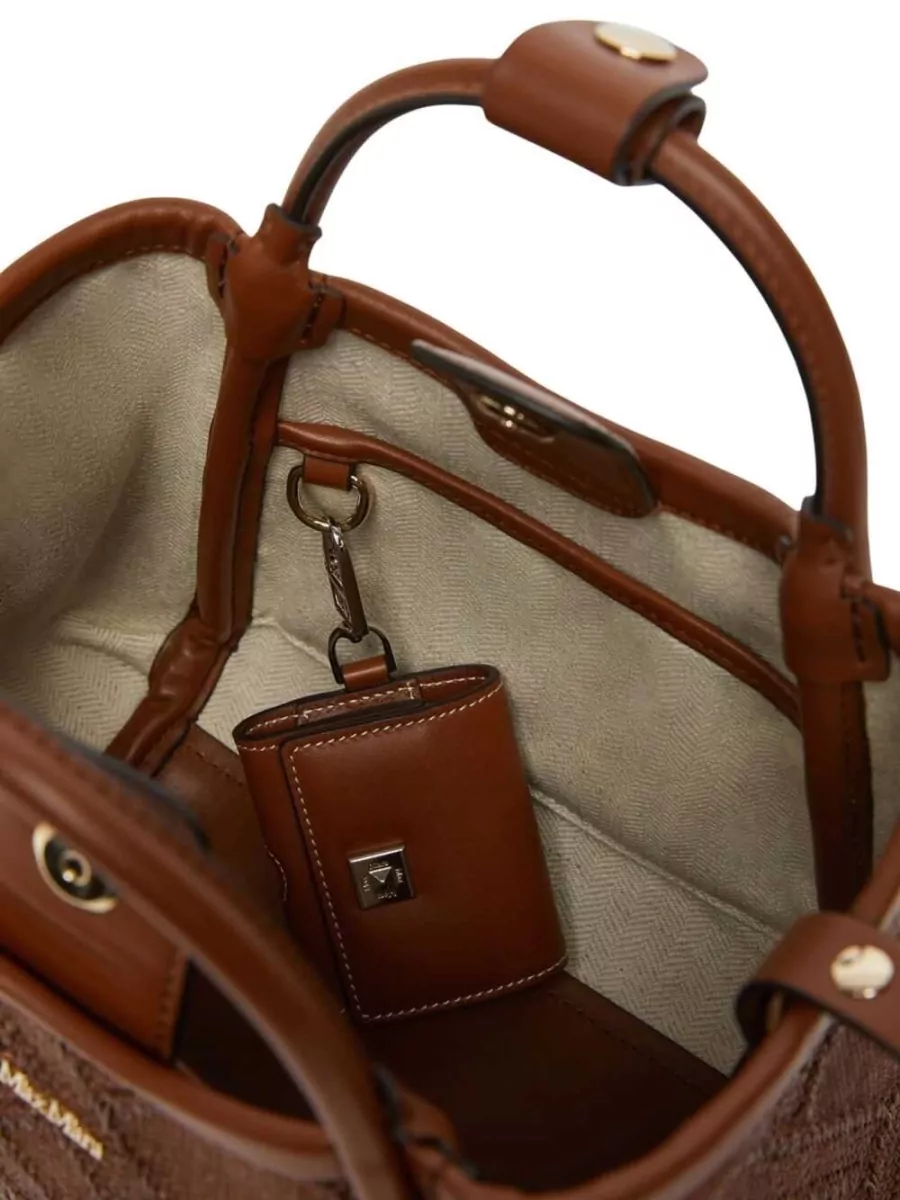 Max Mara Diamond-Pattern Bucket Bag
