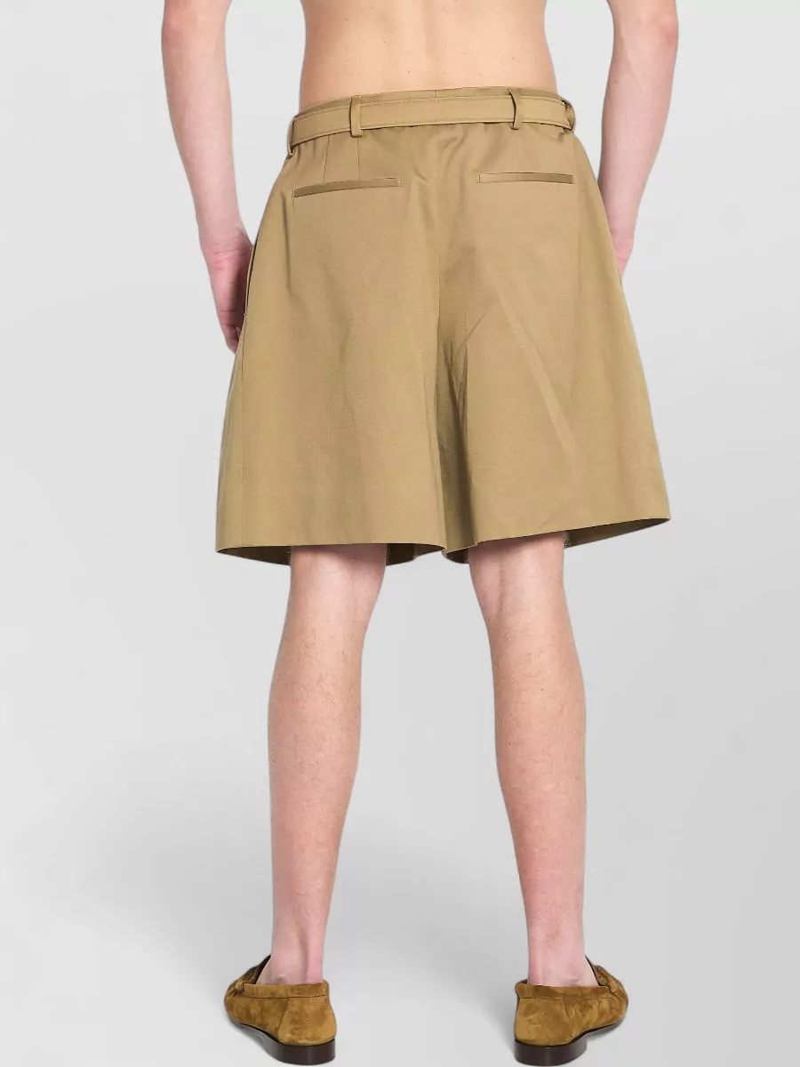 Saint Laurent Cotton Drill Bermuda Shorts Belt