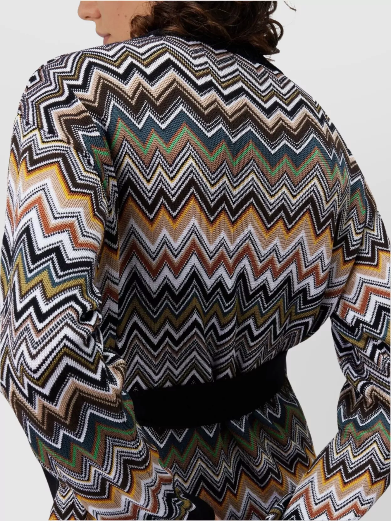 Missoni Chevron Pattern Cardigan Belted Waist