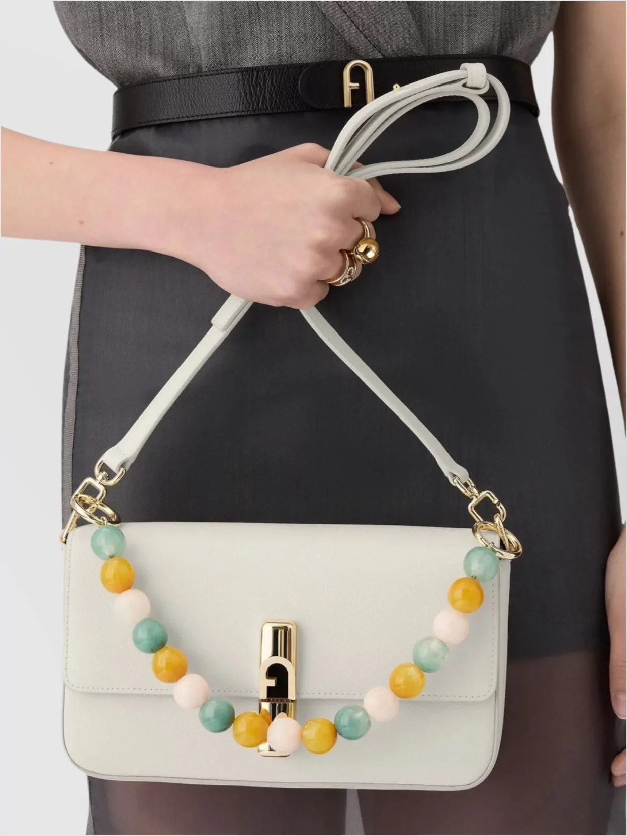 Furla Hammered Leather Crossbody Bag