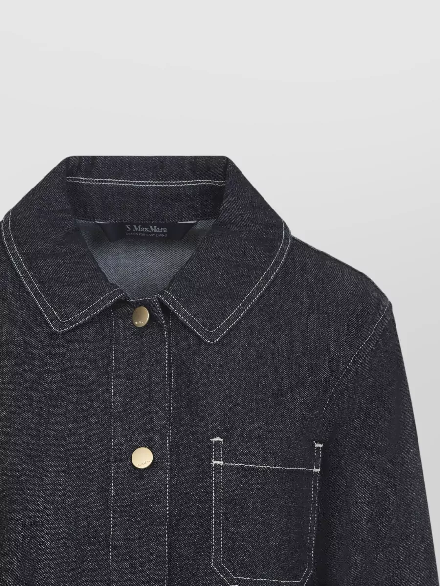 S Max Mara Denim Long-Sleeve Shirt