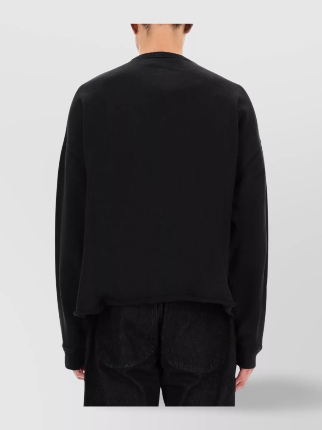 Ymc Long Sleeve Ribbed Cuff Crew Neck Sweater