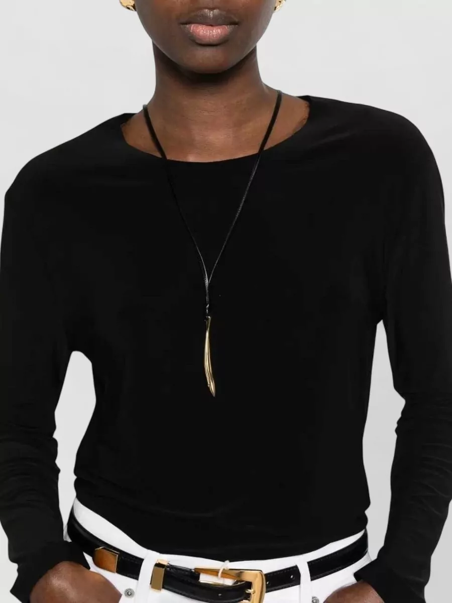 Norma Kamali Cropped Long-Sleeve T-Shirt