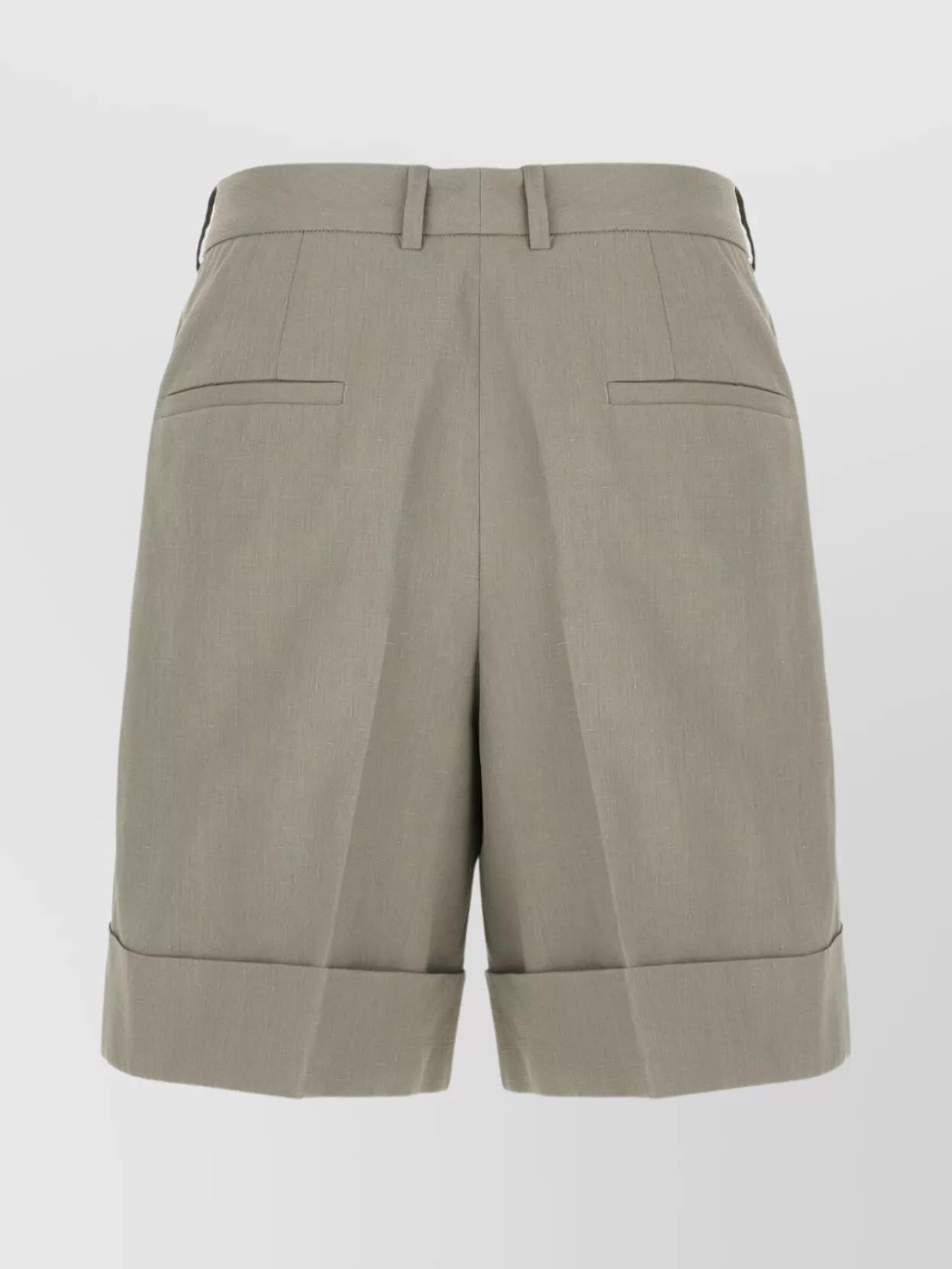Jil Sander Bermuda Linen Shorts Back Pockets In Green