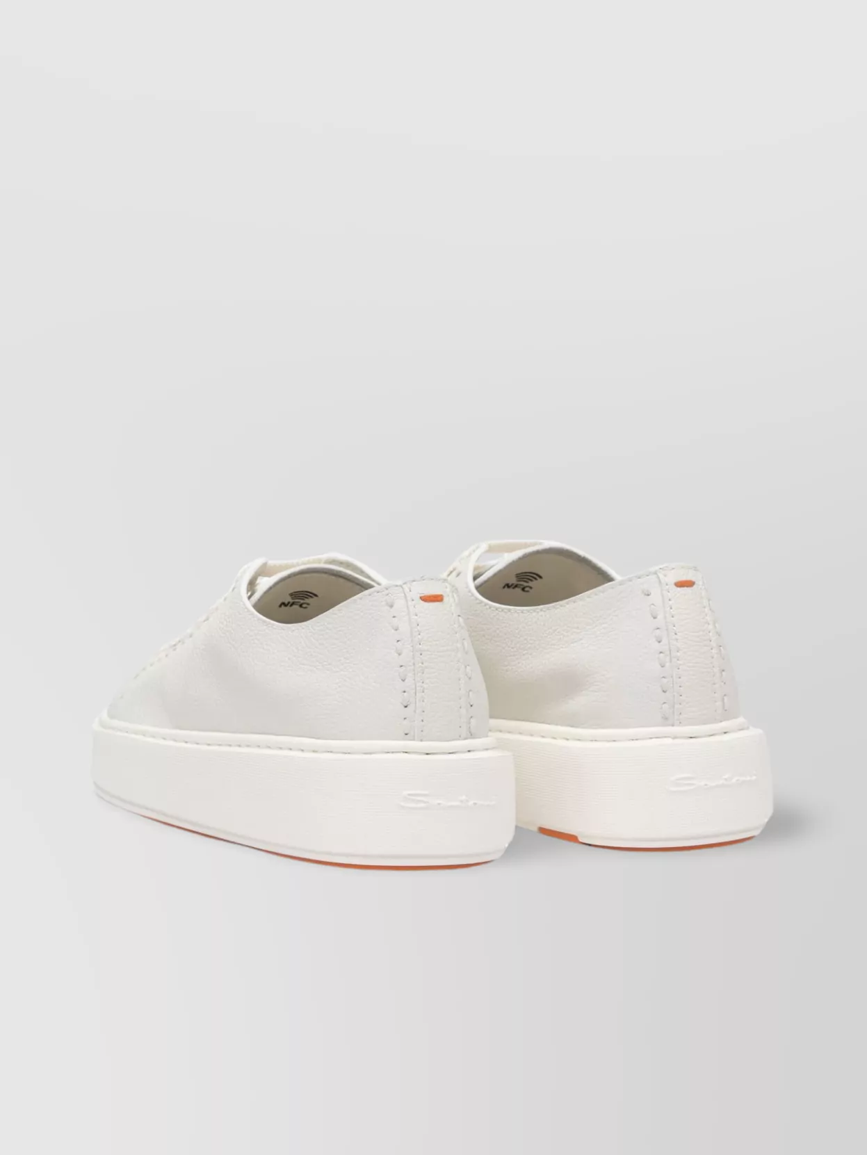 Santoni Low-top Rubber Sole Sneakers With Stitch Detailing