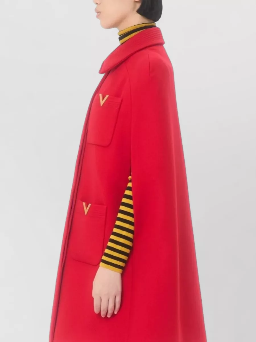 Valentino Garavani Drill Double Cape With V Gold Clothing
