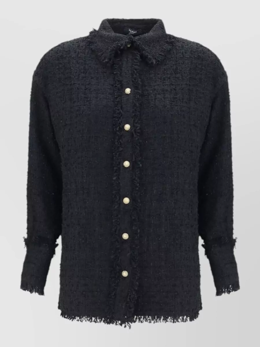 Balmain tweed straight-fit shirt jacket