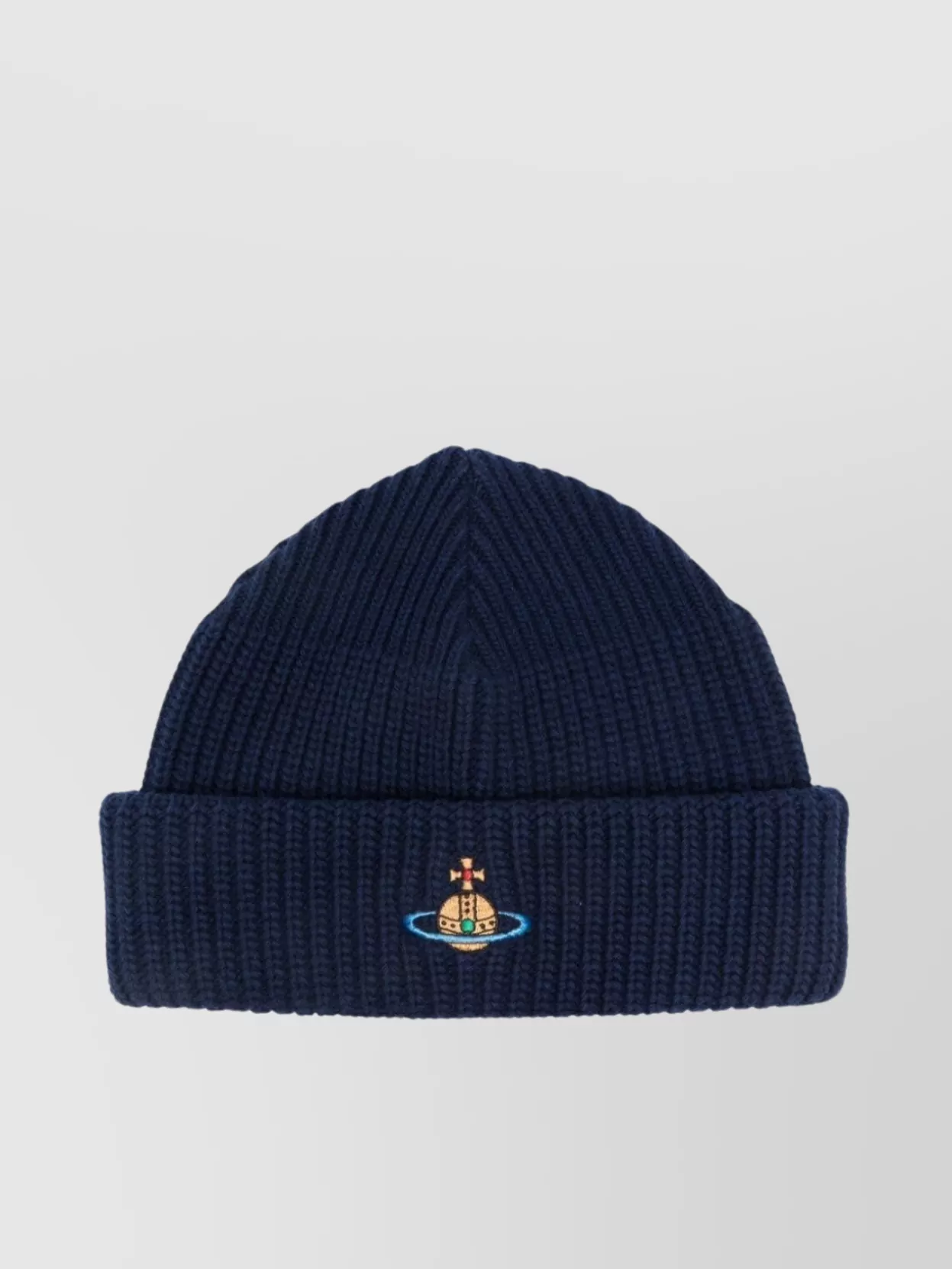 Vivienne Westwood Turn-Up Brim Ribbed Knit Hat
