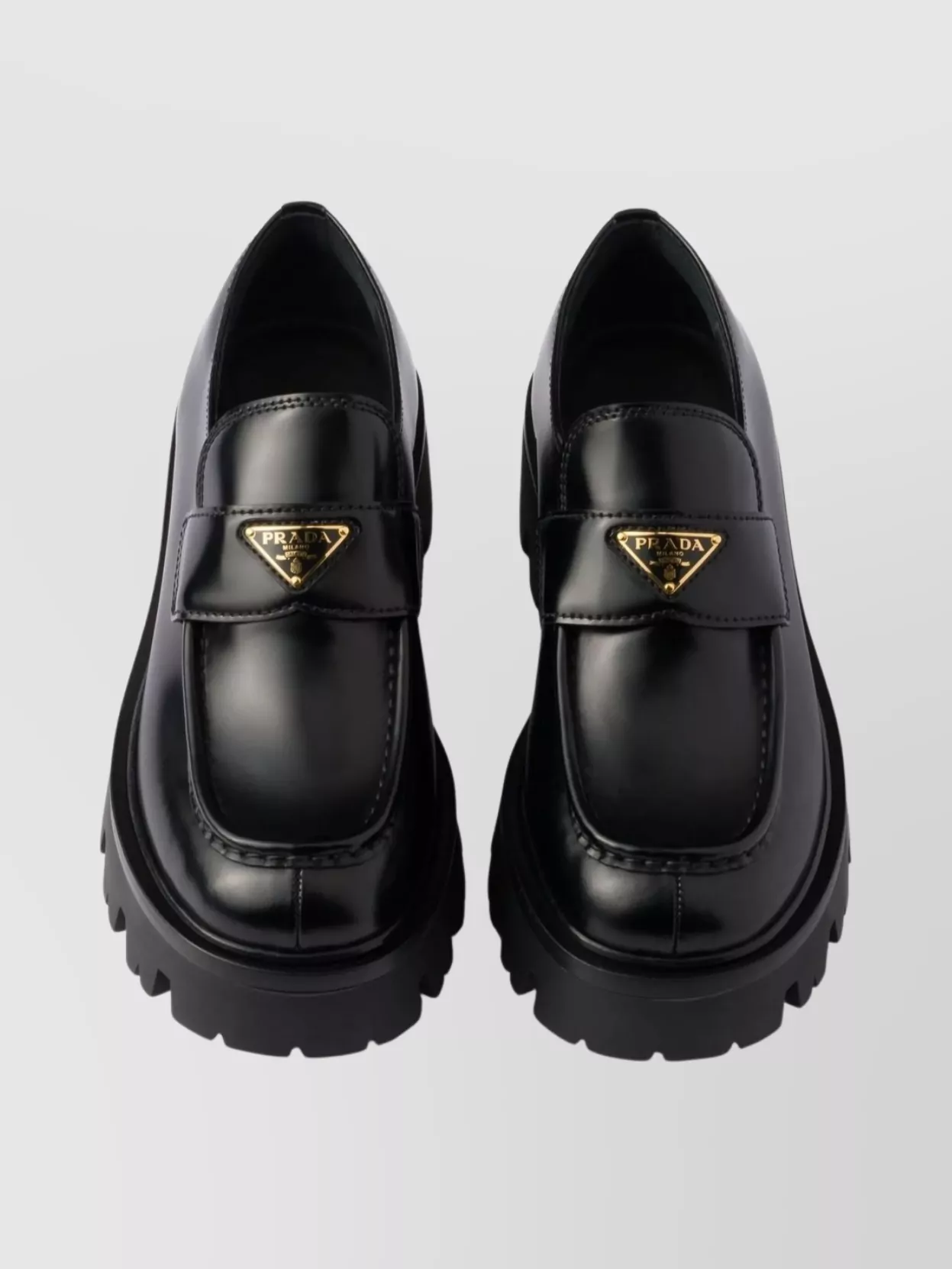 Prada Modern Loafers With Chunky Sole Design