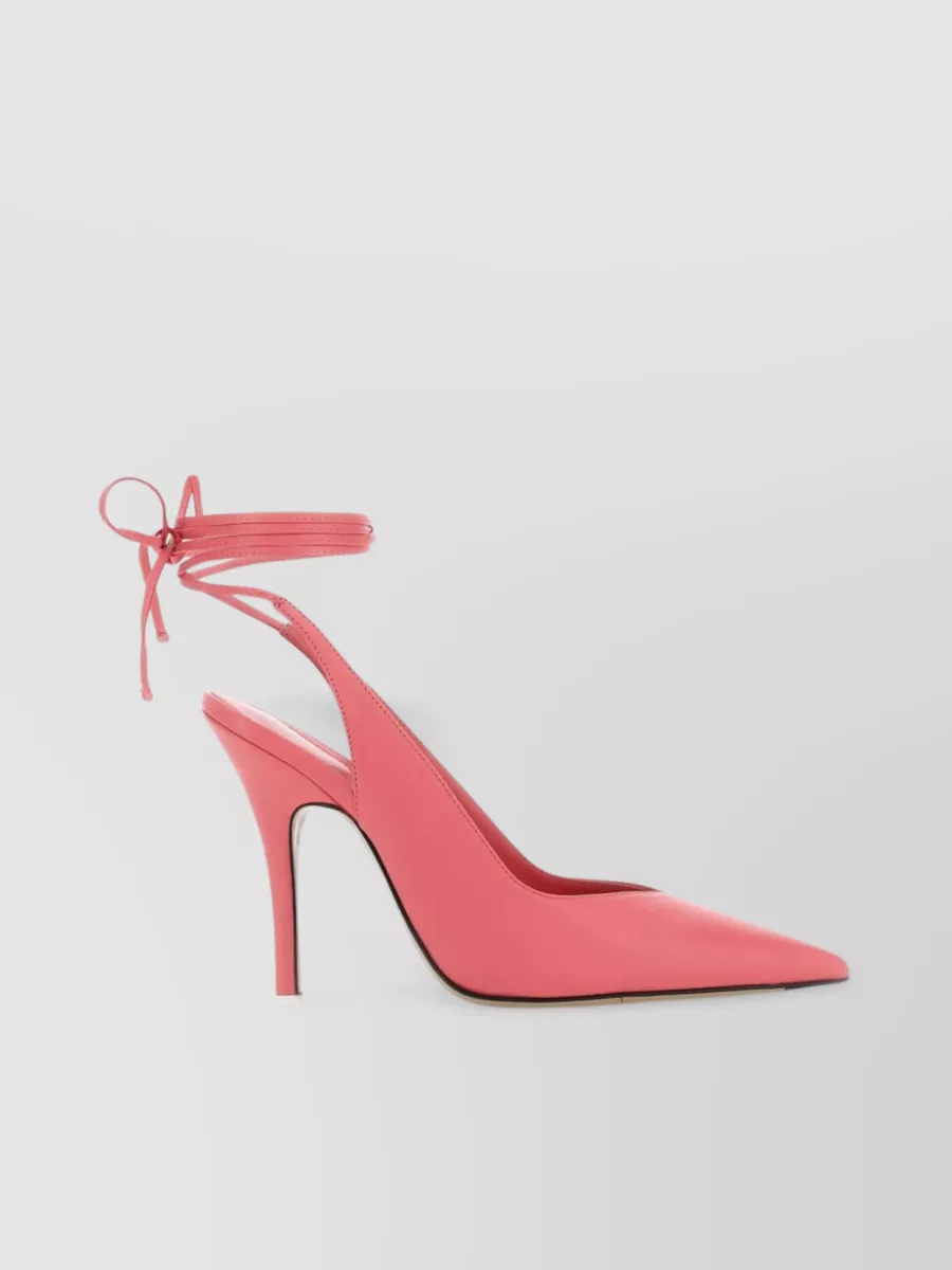 Shop Attico Venus Leather Pointed Pumps In Pink