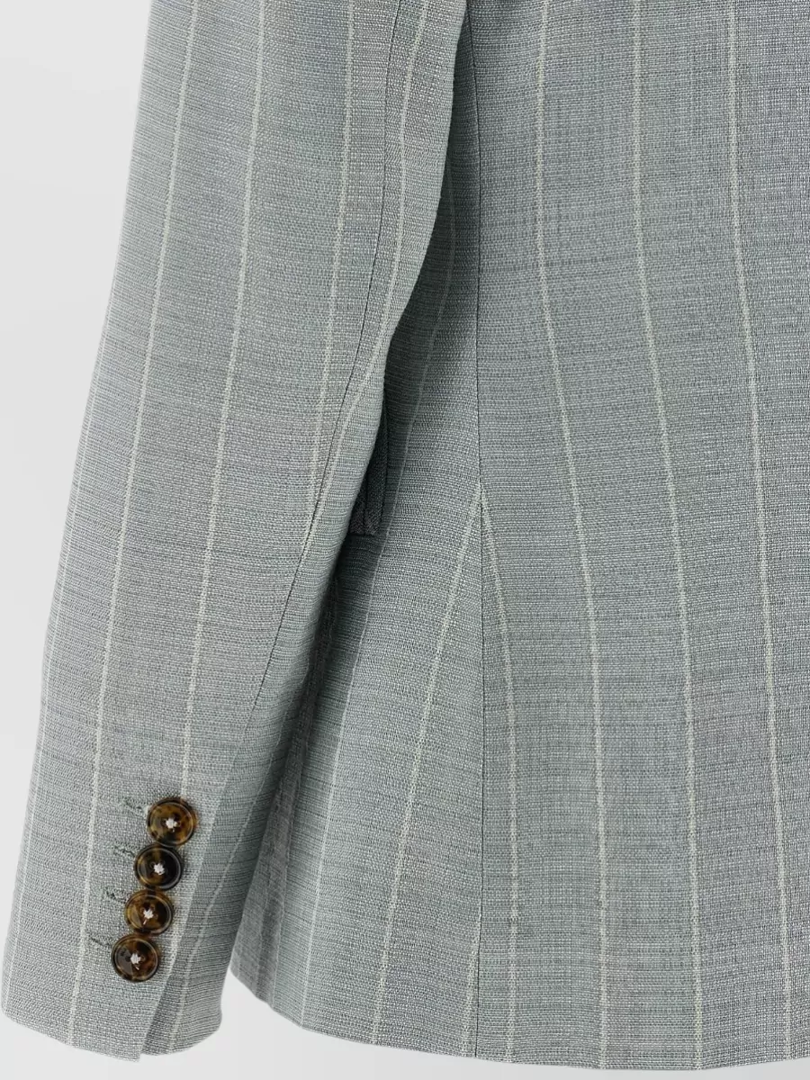 Blazé Milano Viscose Double-Breasted Striped Blazer