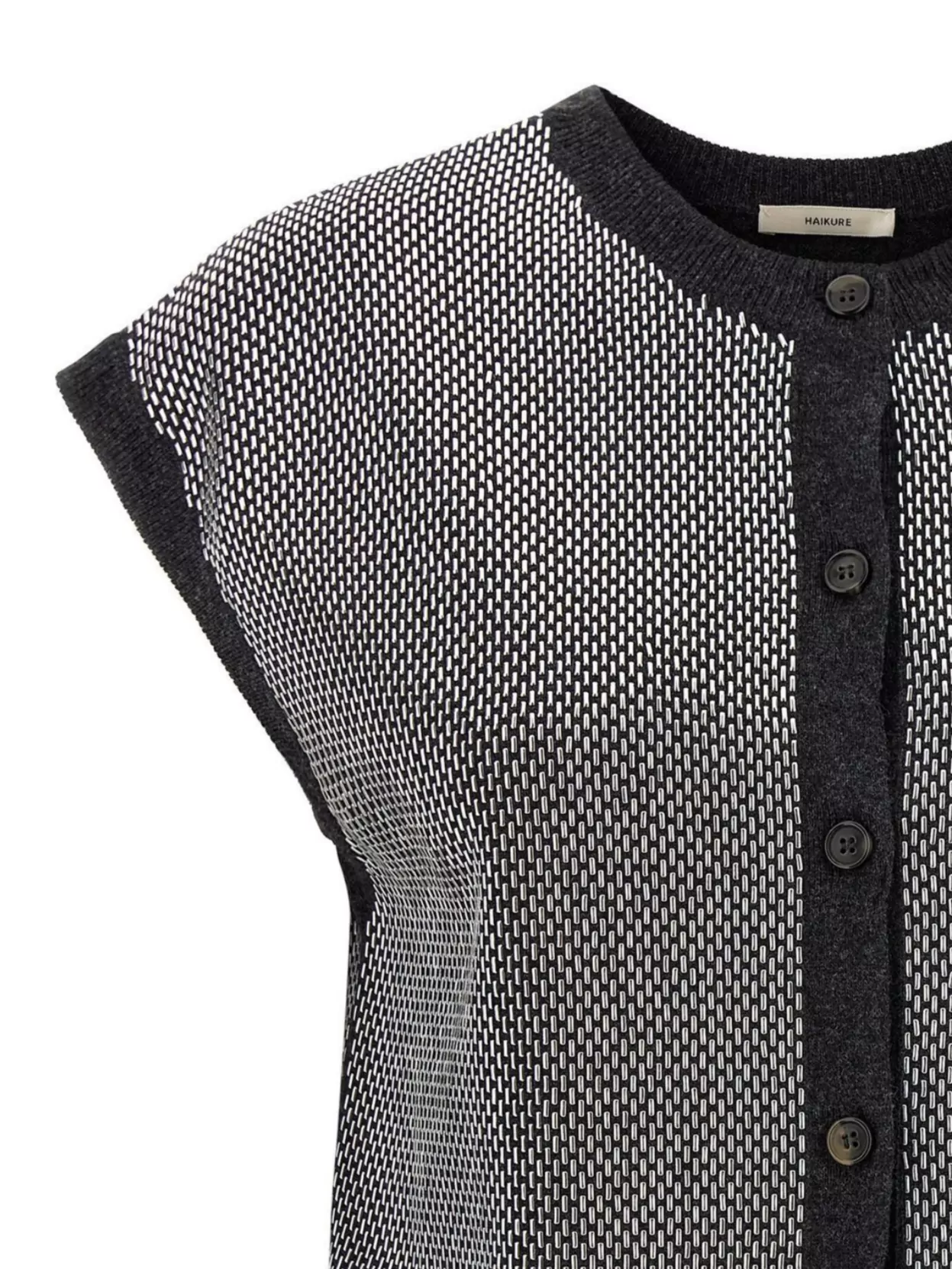 Haikure Kirby Bead Embellished Virgin Wool Sweater Vest In Silver