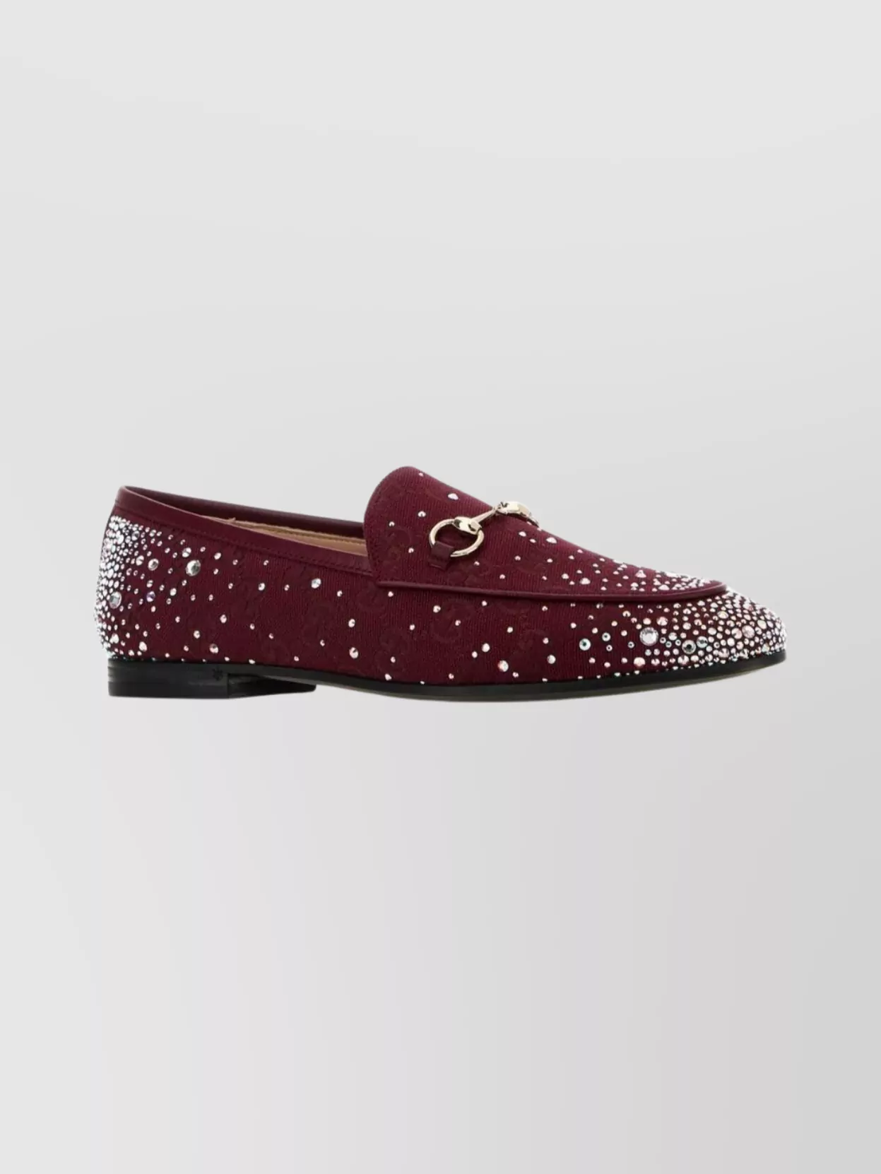 Gucci Jordaan Loafers With Gg Fabric And Hardware In Red