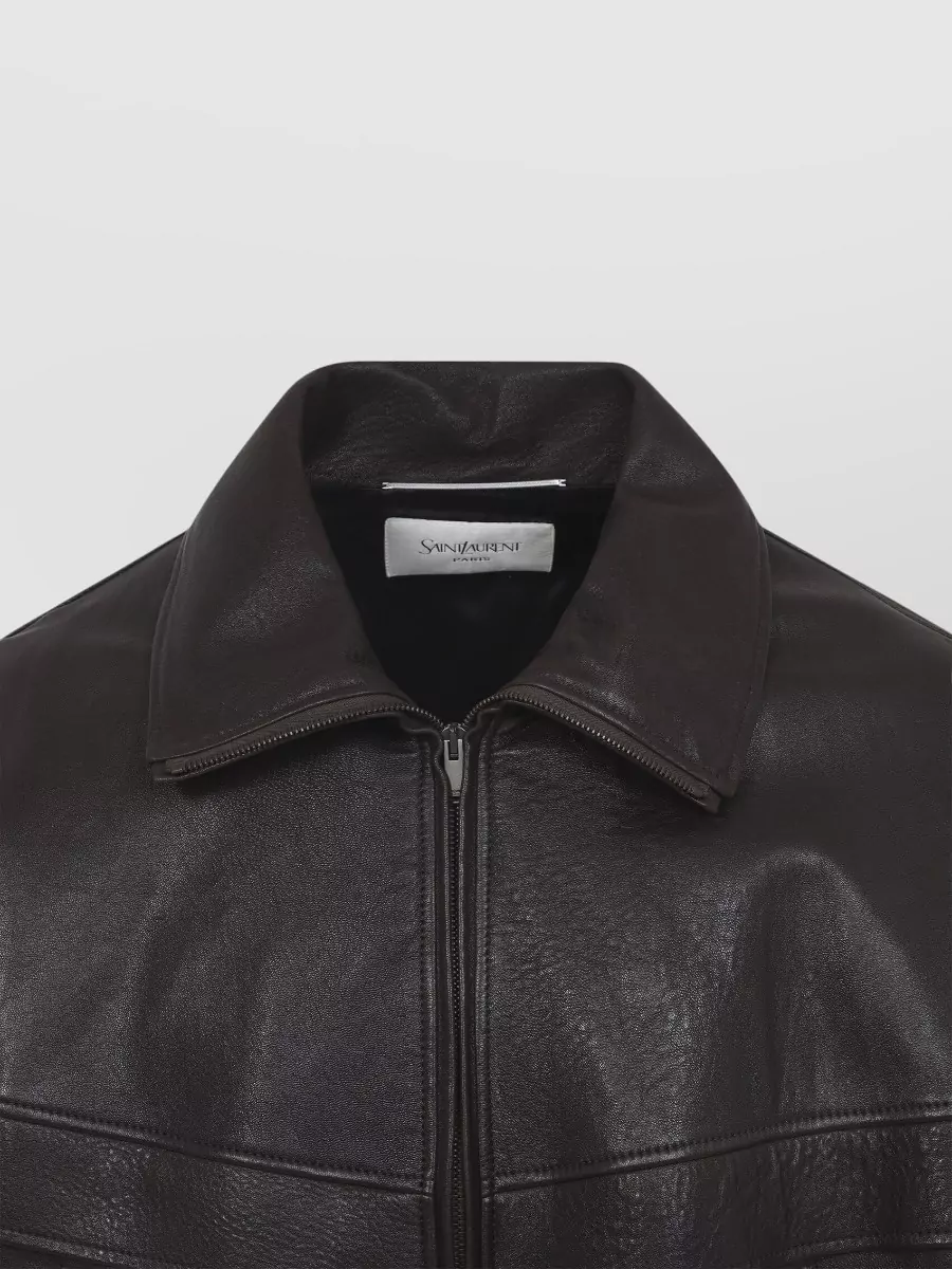 Saint Laurent Jacket Collared Design Elasticated Cuffs Hem Pockets