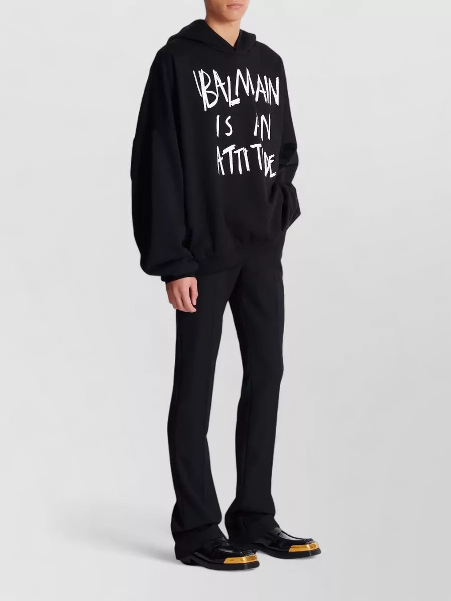 Balmain Printed Cotton Hoodie