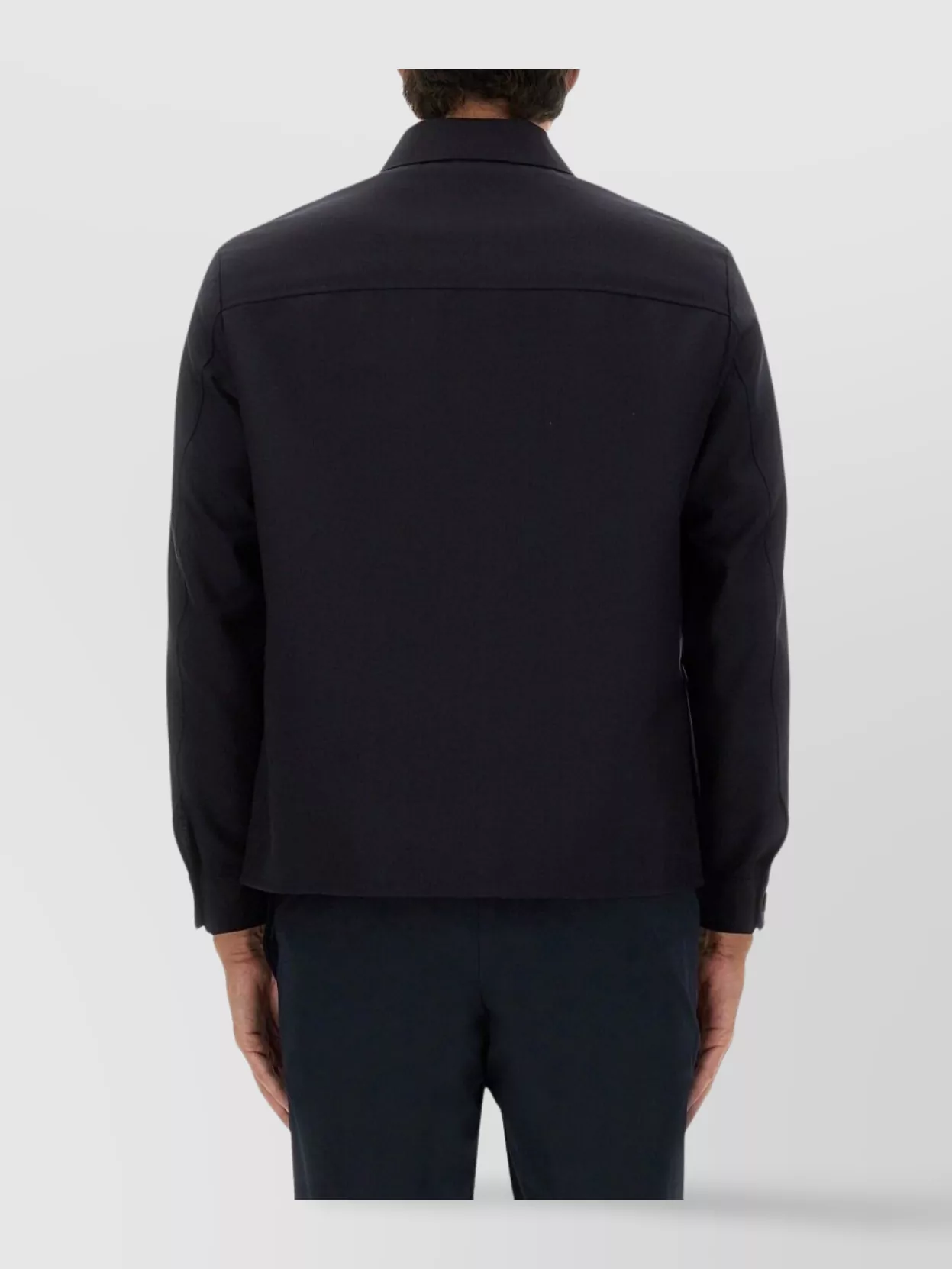 Boss Collared Jacket With Chest Pocket And Long Sleeves