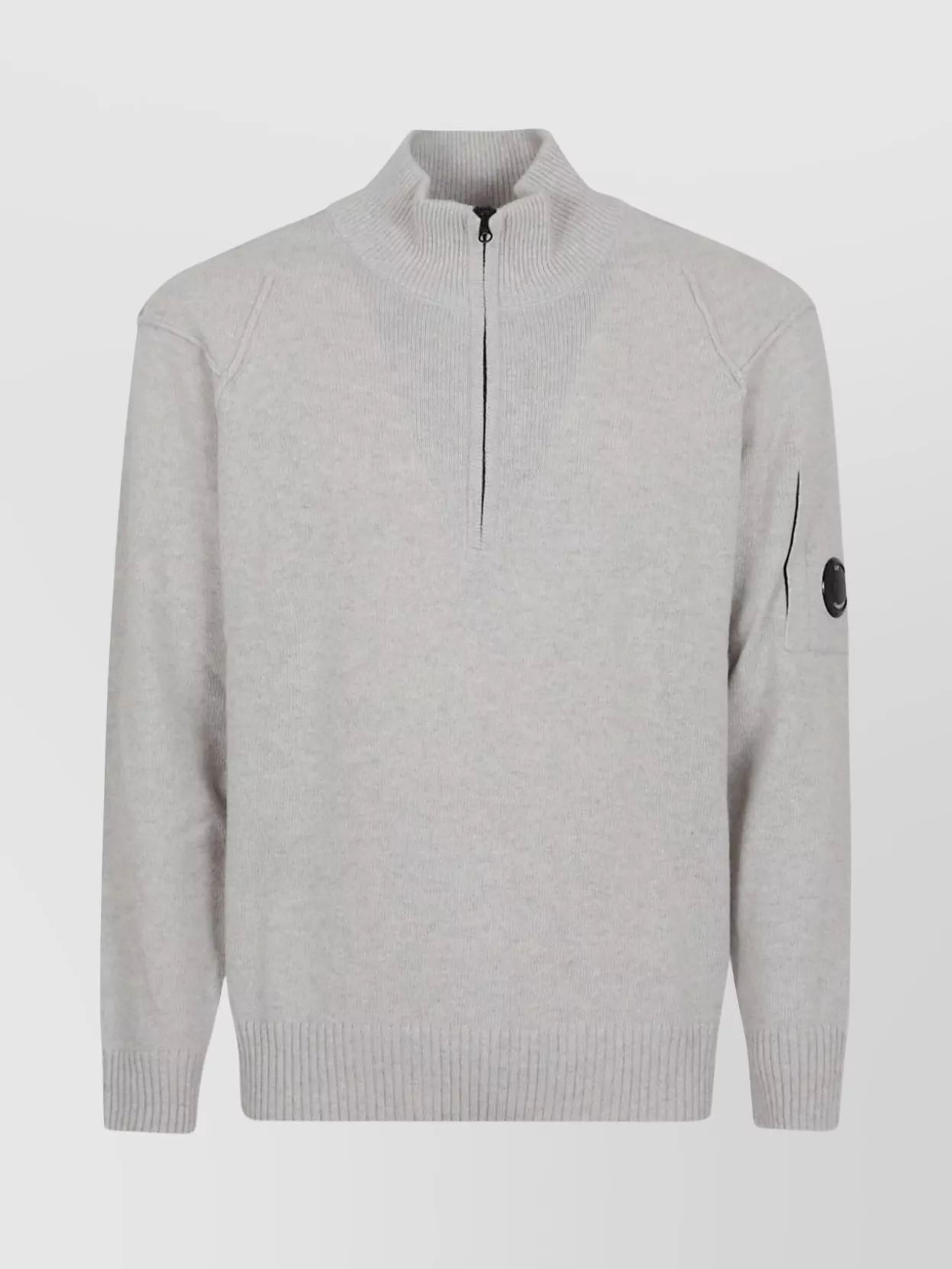 C.p. Company Lambswool Polo Collar Sweater In Gray