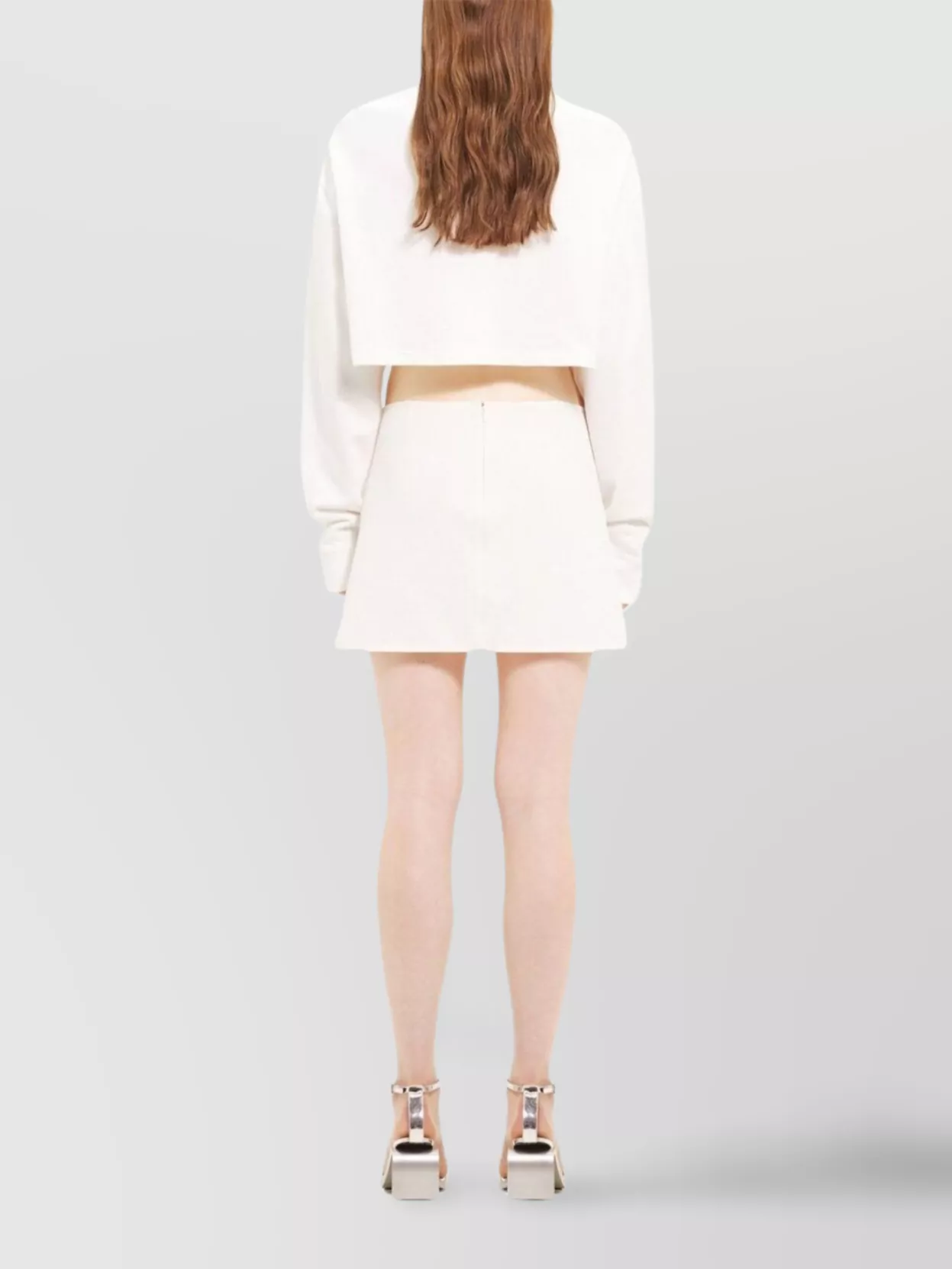 Courrèges Cropped Cocoon Knitwear With Ribbed Finish