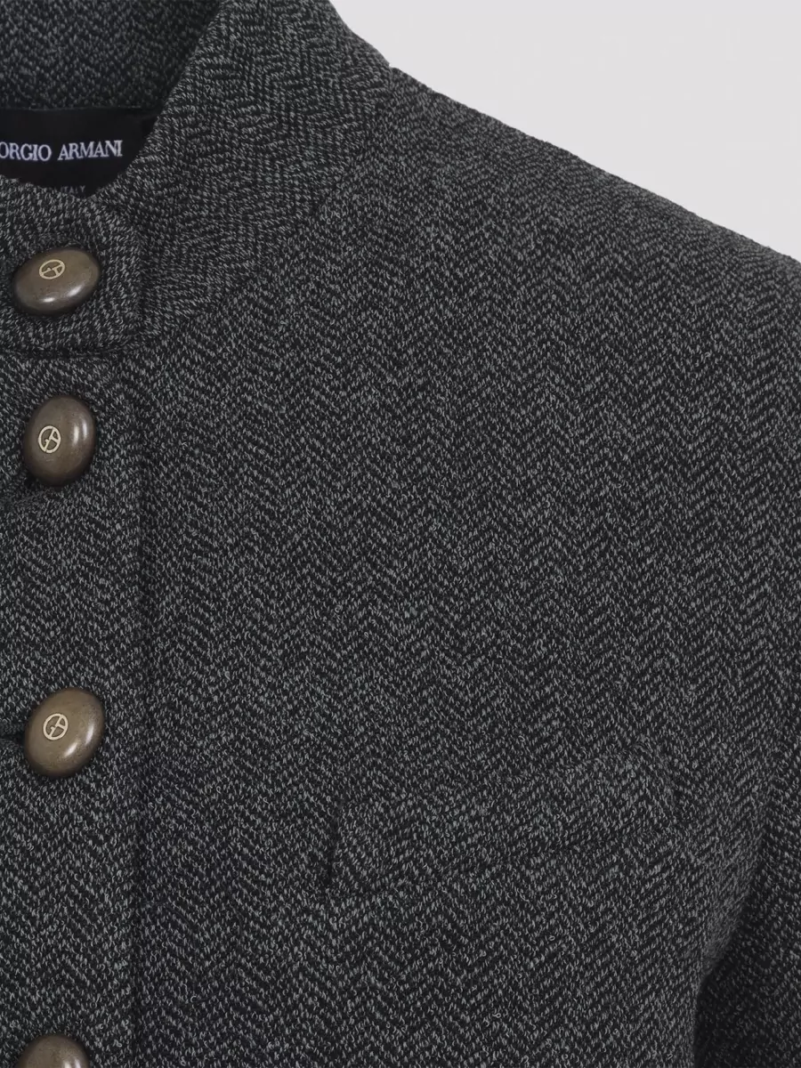 Giorgio Armani Herringbone Single-Breasted Blazer