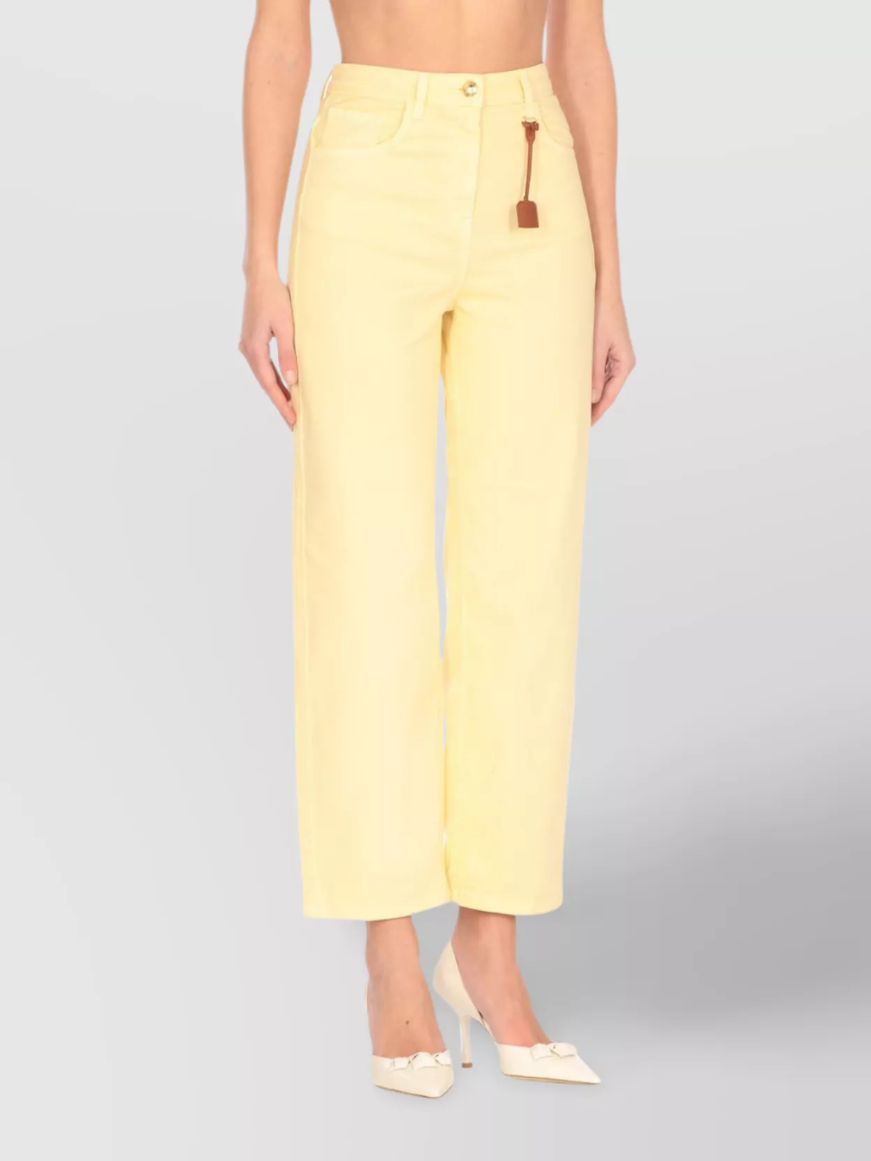 Elisabetta Franchi Straight Cut Cotton Jeans With Belt Loops In Multi