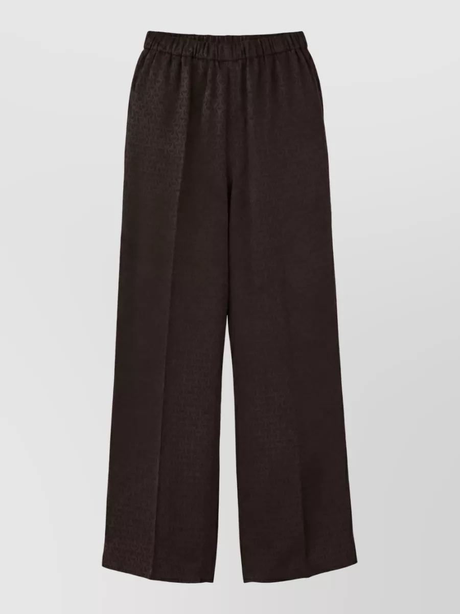 Gucci Silk Jacquard High Waist Wide Leg Pants
