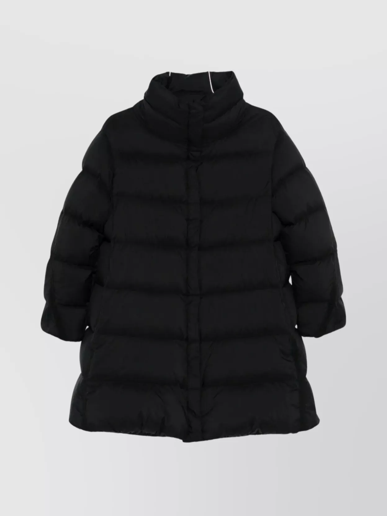 Herno Long Padded High Neck Quilted Jacket In Black