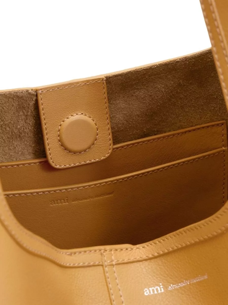 Ami Paris Shoulder Bag Honey Leather Argyle Buckle