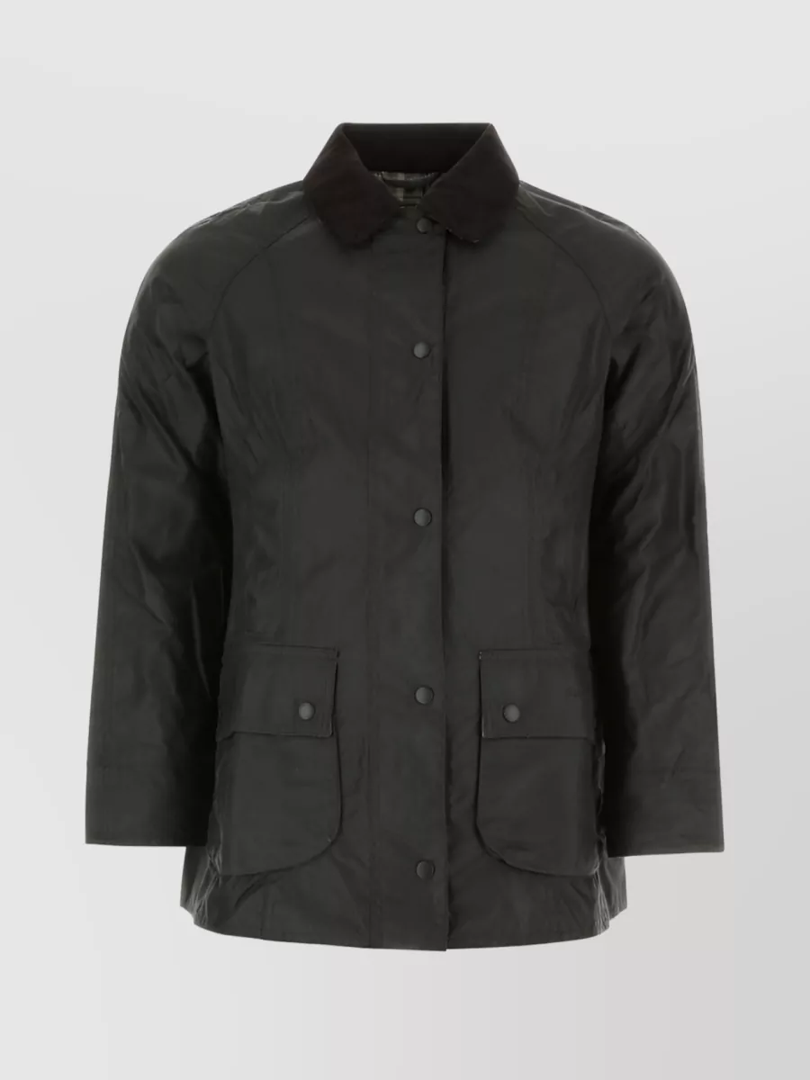 Shop Barbour Beadnell Iconic Waxed Jacket In Black
