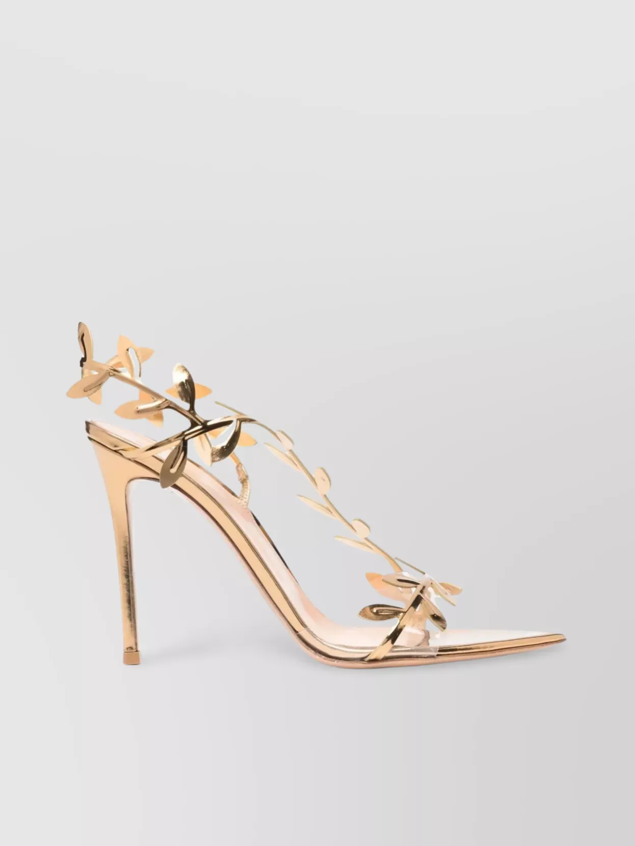 Gianvito Rossi Flavia Leaf Pointed Toe Asymmetric Slingback Sandal