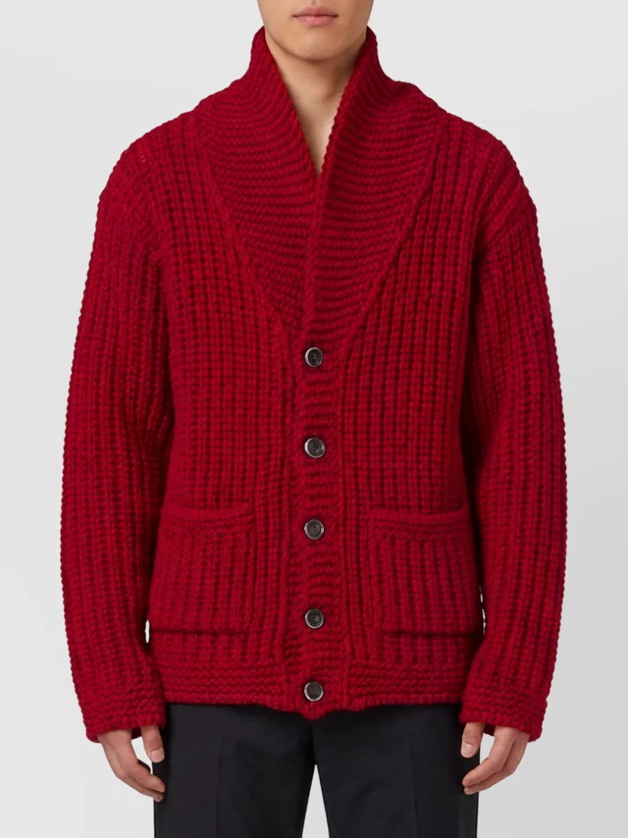 Barena virgin wool ribbed oversized long cardigan