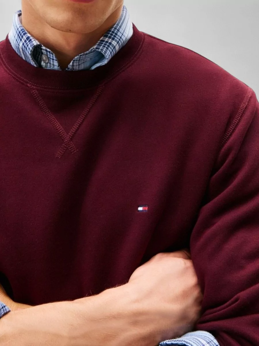 Tommy Hilfiger Long Sleeve Crew Neck Sweater With Ribbed Cuffs