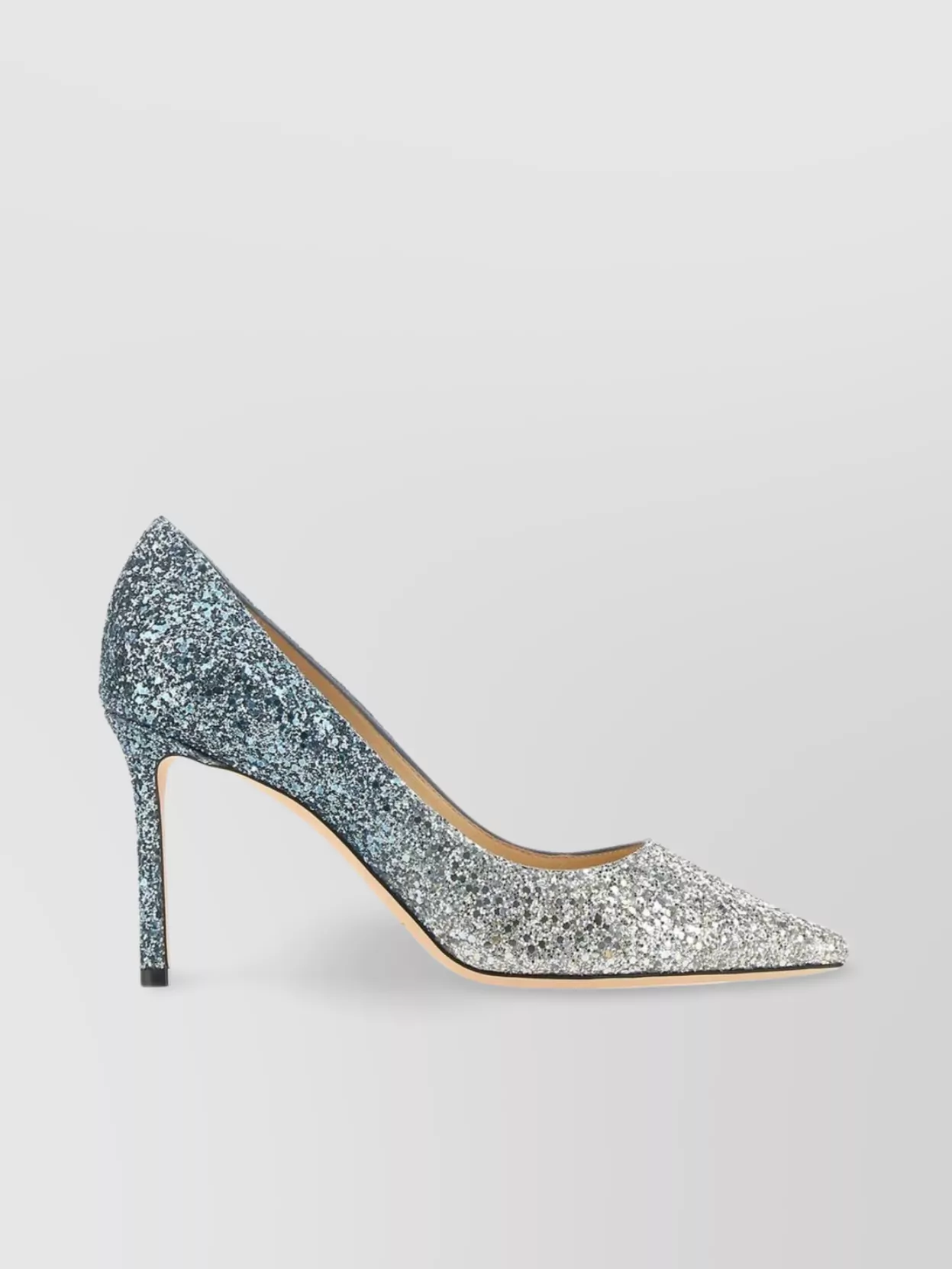 Shop Jimmy Choo Pointed Toe Stiletto Pumps With Glitter Finish In White