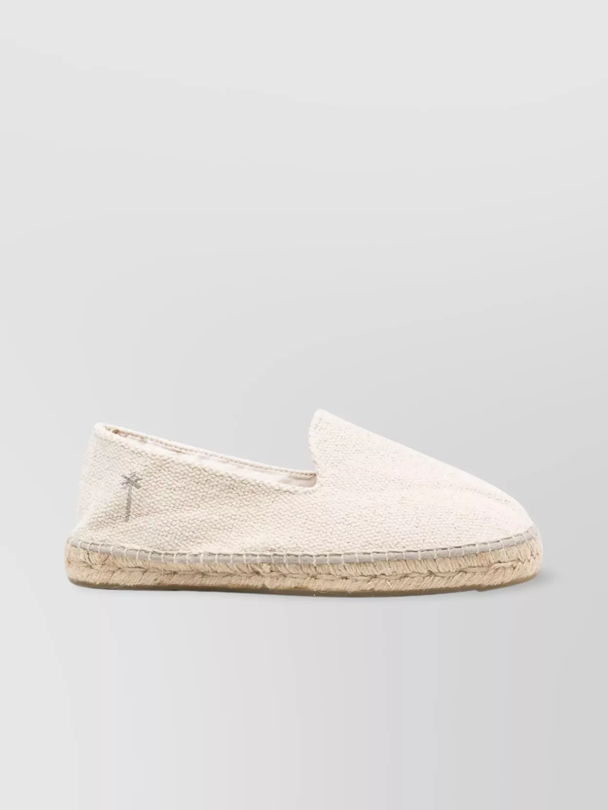 Manebi Yucatan Embroidered Jute Round Toe Espadrilles In Metallic