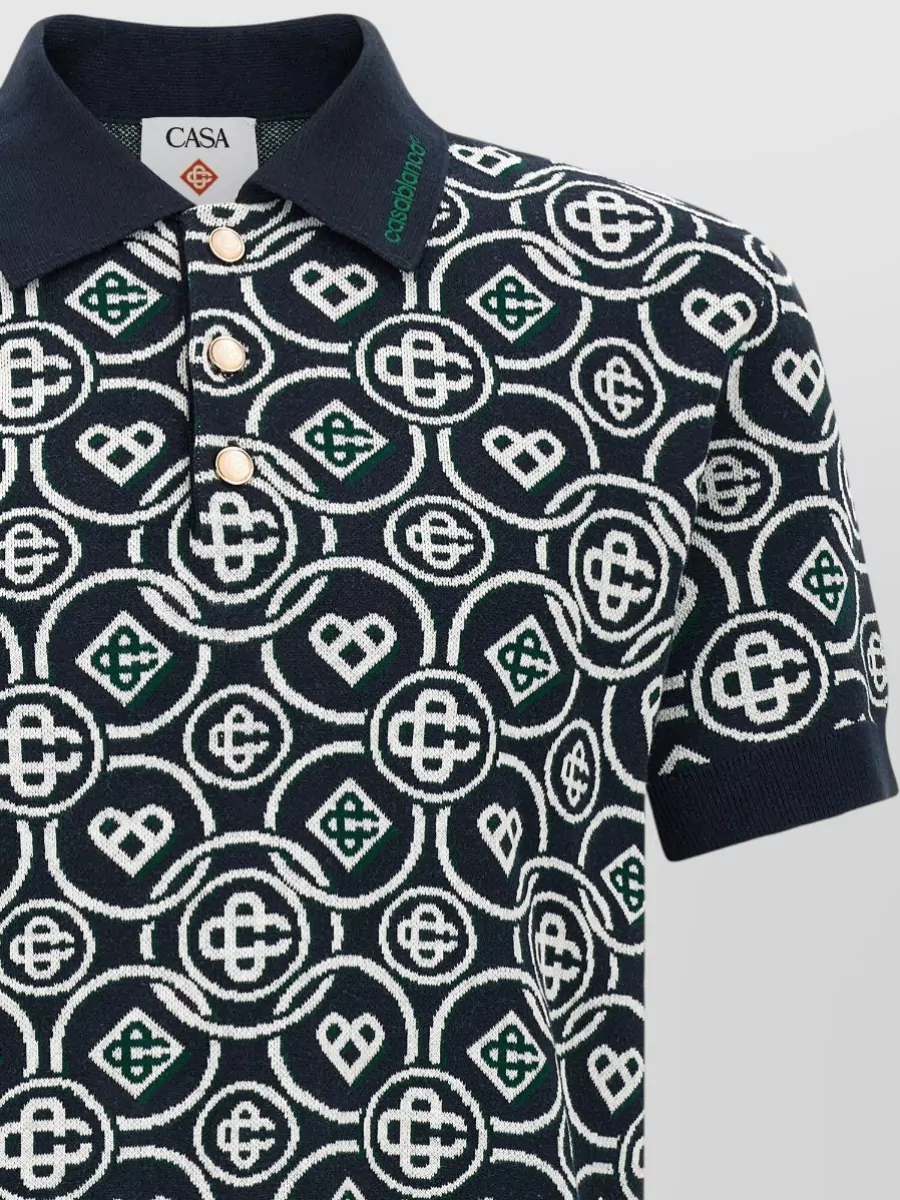 Casablanca Cotton Monogram Polo Shirt