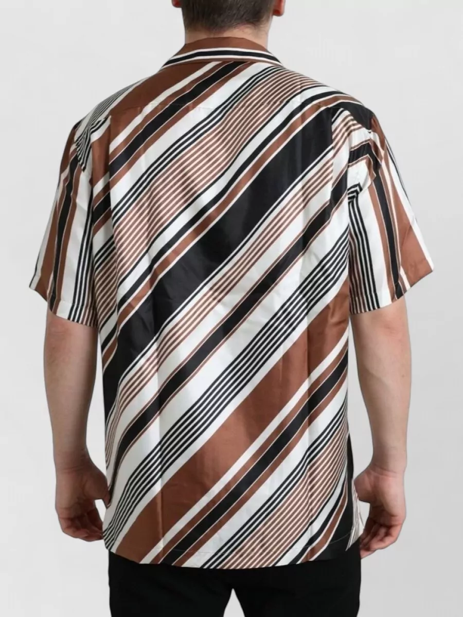 Dolce&Gabbana Silk Striped Short-Sleeve Shirt