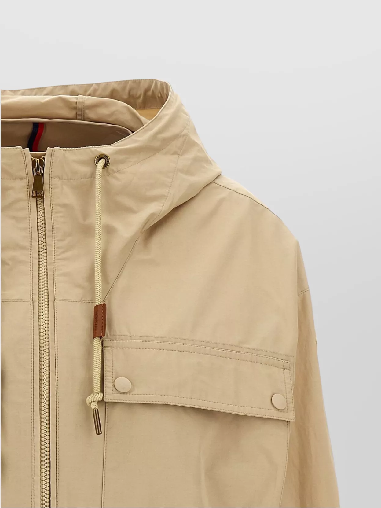 Shop Moncler Hooded Parka With Front Flap Pockets