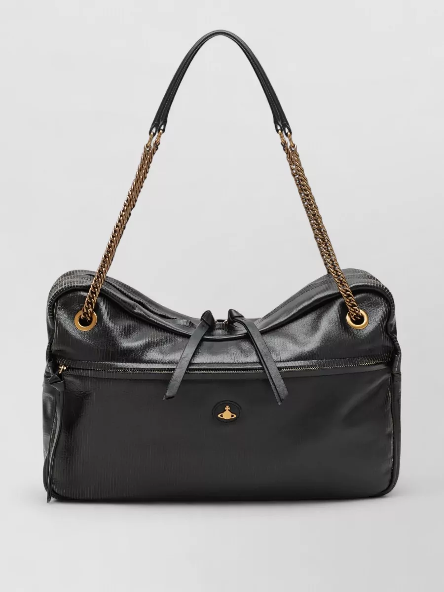 Vivienne Westwood Large textured leather shoulder bag