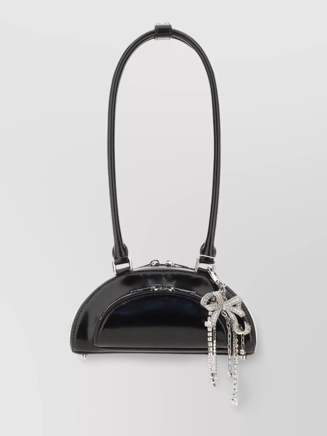 【SELF PORTRAIT】サテンとレザーのトップハンドルバッグ Self-Portrait Satin Top Handle Clutch Bag - Black – Kith Europe