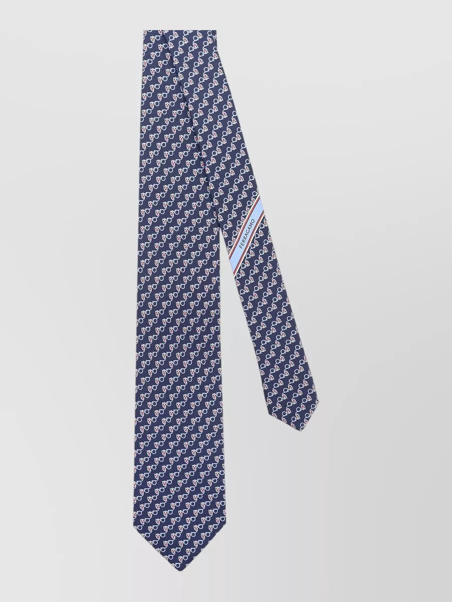 Ferragamo silk owl print tie