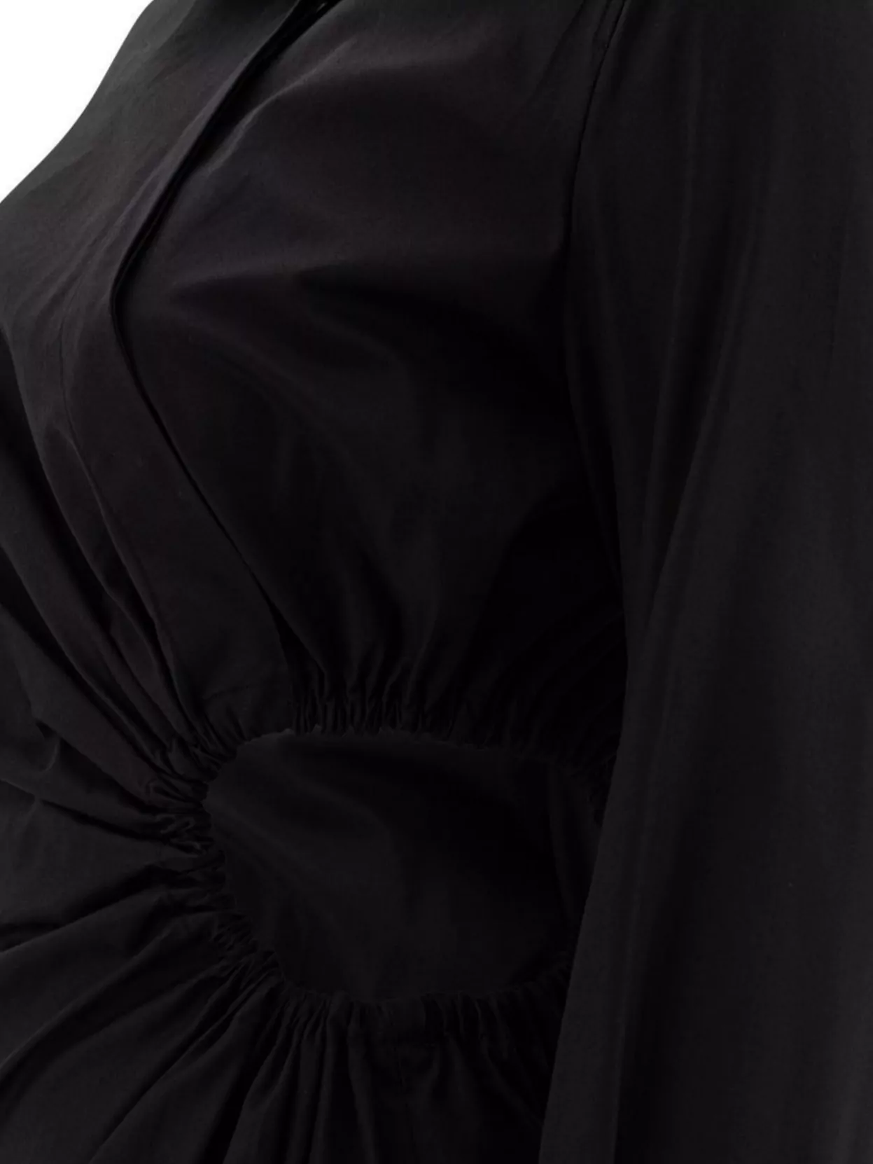 Max Mara Etere Cut Out Popeline Dress In Black