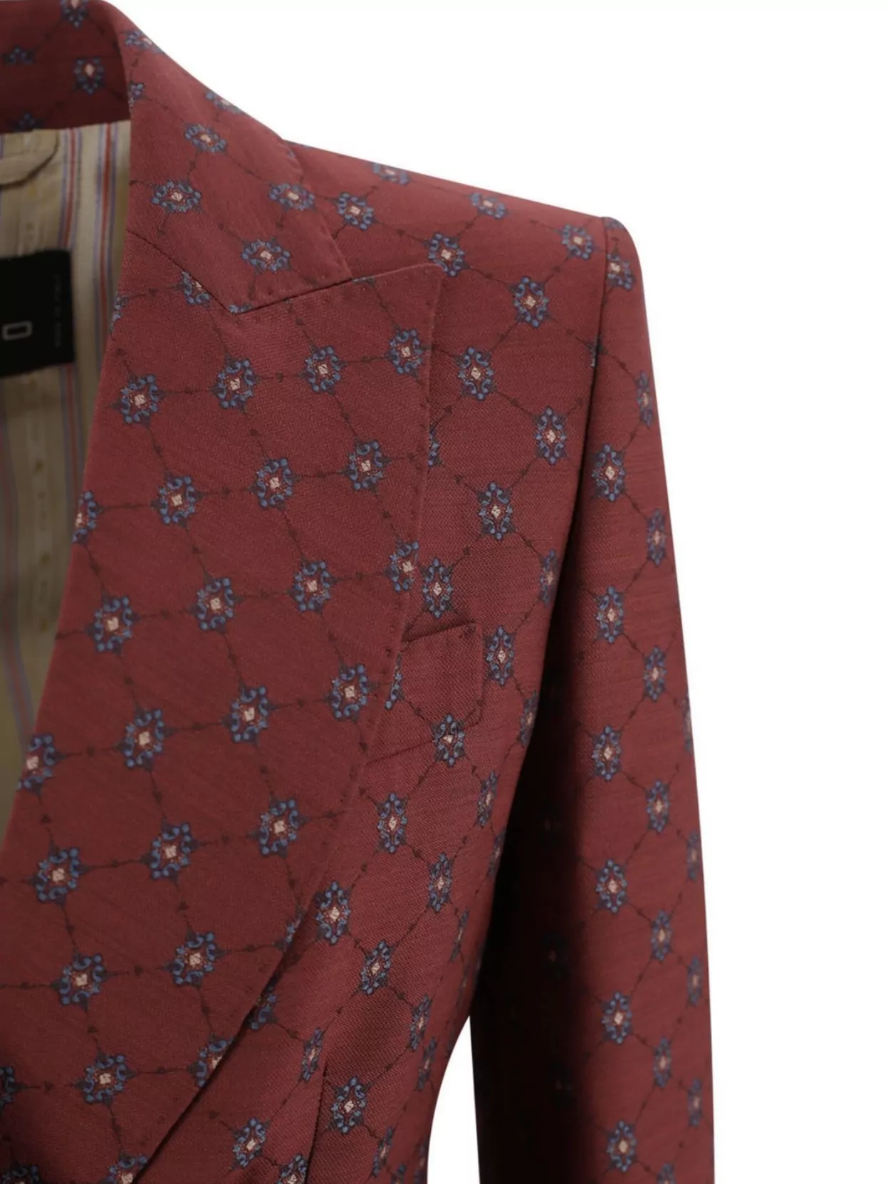 Etro Structured Lapel Buttoned Sleeve Jacket In Burgundy