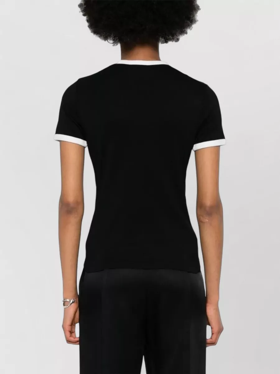 Courrèges Signature Contrast Crew Neck Short Sleeve T-Shirt