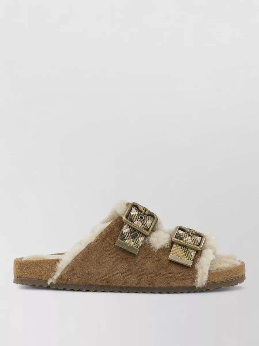 Burberry Shearling Trim Slippers