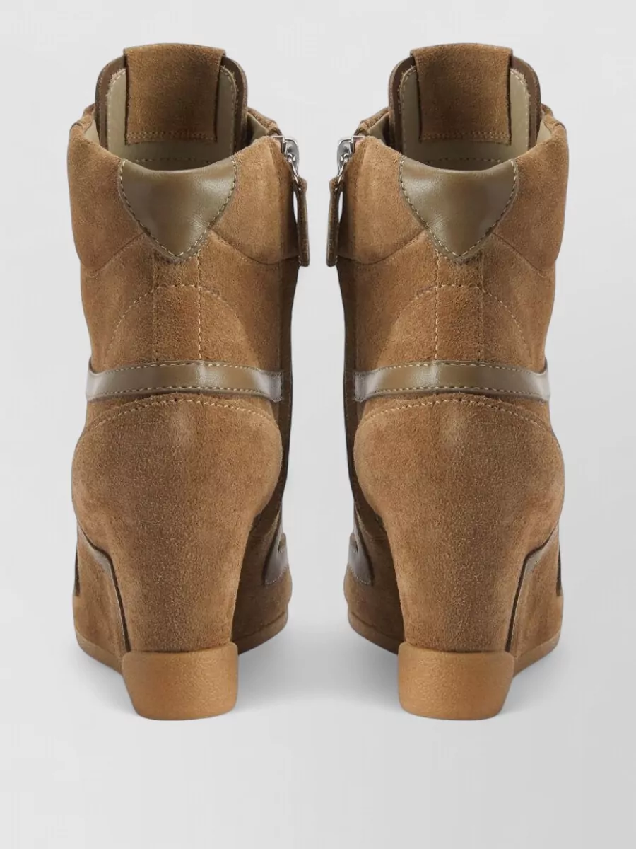 Giuseppe Zanotti Suede Leather Wedge Hi-Top Sneakers