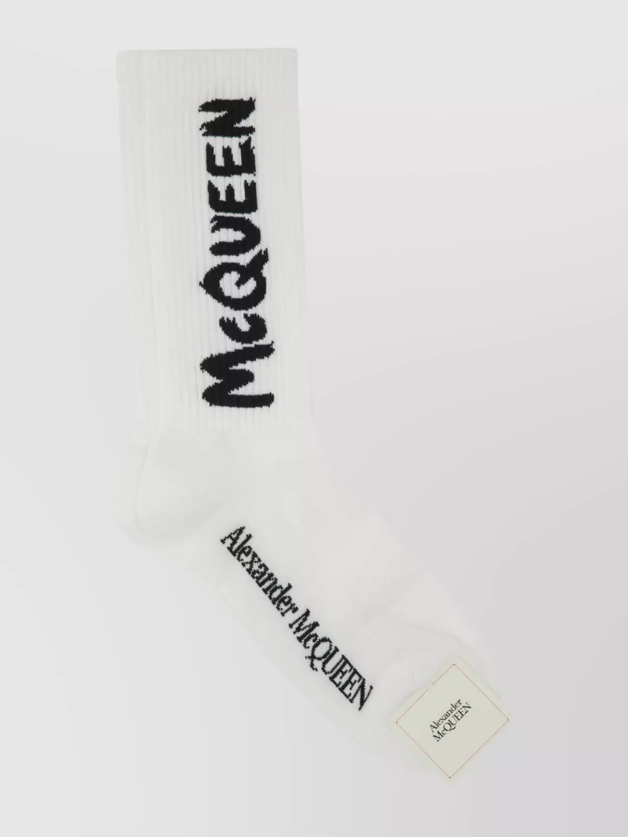 Shop Alexander Mcqueen Textured Ribbed Cuff For Underwear & Socks