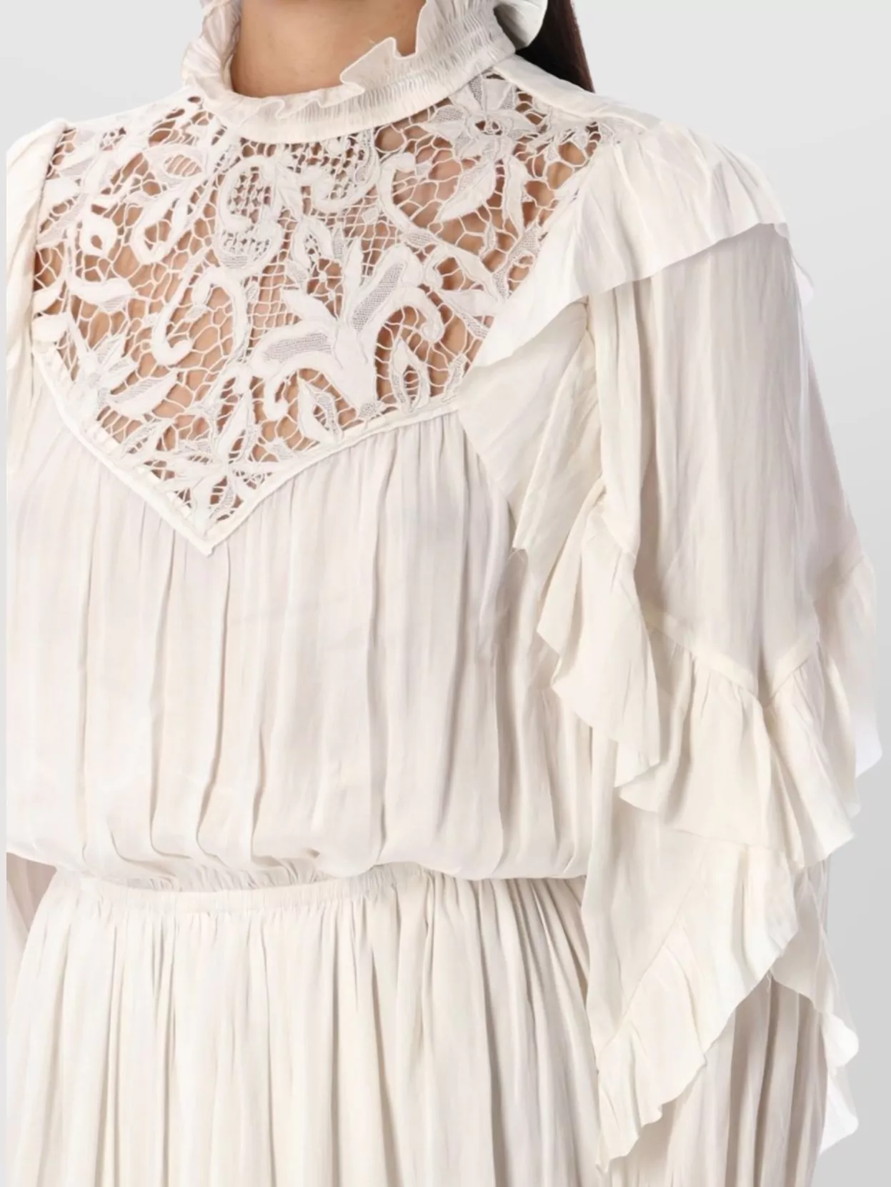 Isabel Marant Long Dress With Lace And Ruffles