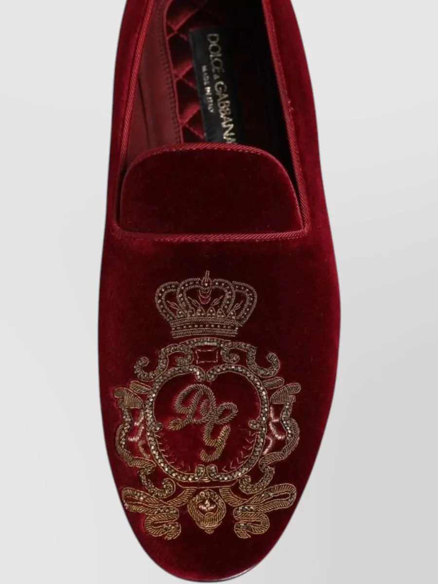 Dolce&Gabbana Velvet Embroidered Loafers