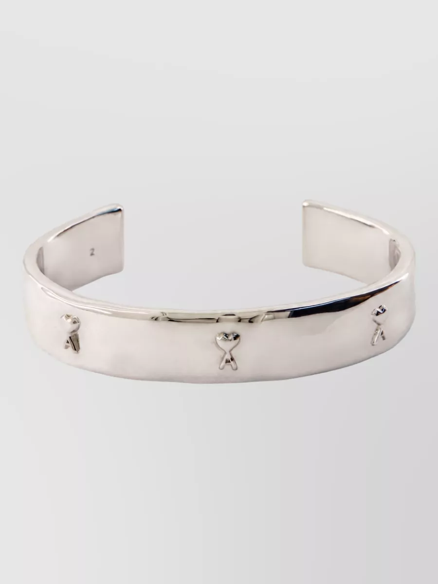 Ami Paris hammered metal bracelet