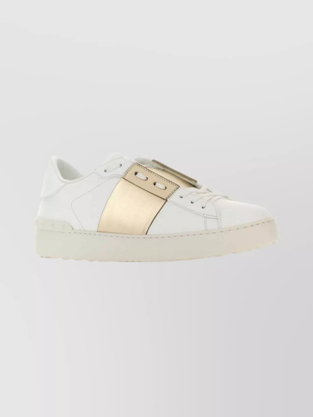 Valentino Low-top Sneakers Featuring Metallic Band In White
