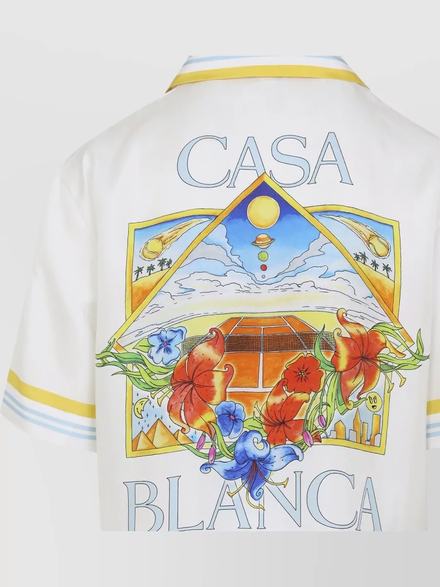Casablanca Silk Short-Sleeve Bowling Shirt